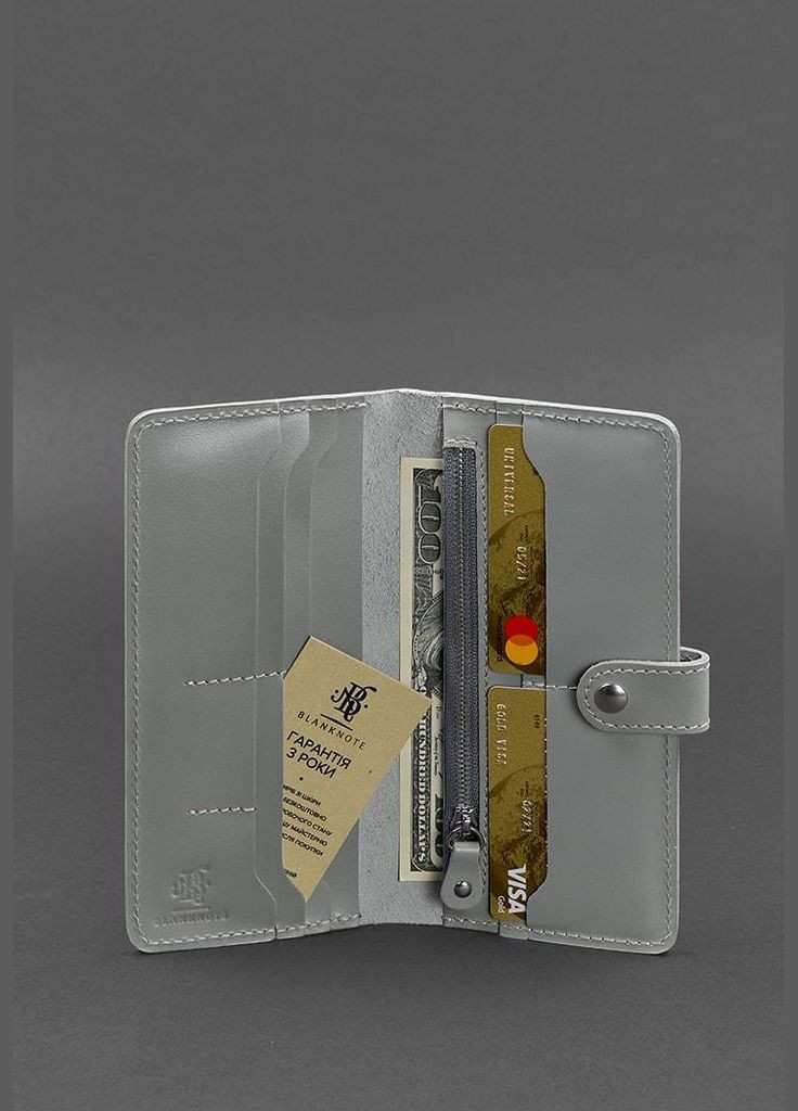 Шкіряне портмоне 7.0 сіре (A-027294) BlankNote (328444965)