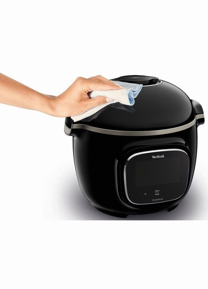 Мультиварка скороварка Cook4me Touch, 1600Вт, чаша6л, сенсорное управление, 13 программ, управл. смартф., металл, пластик, черный Tefal (314928318)