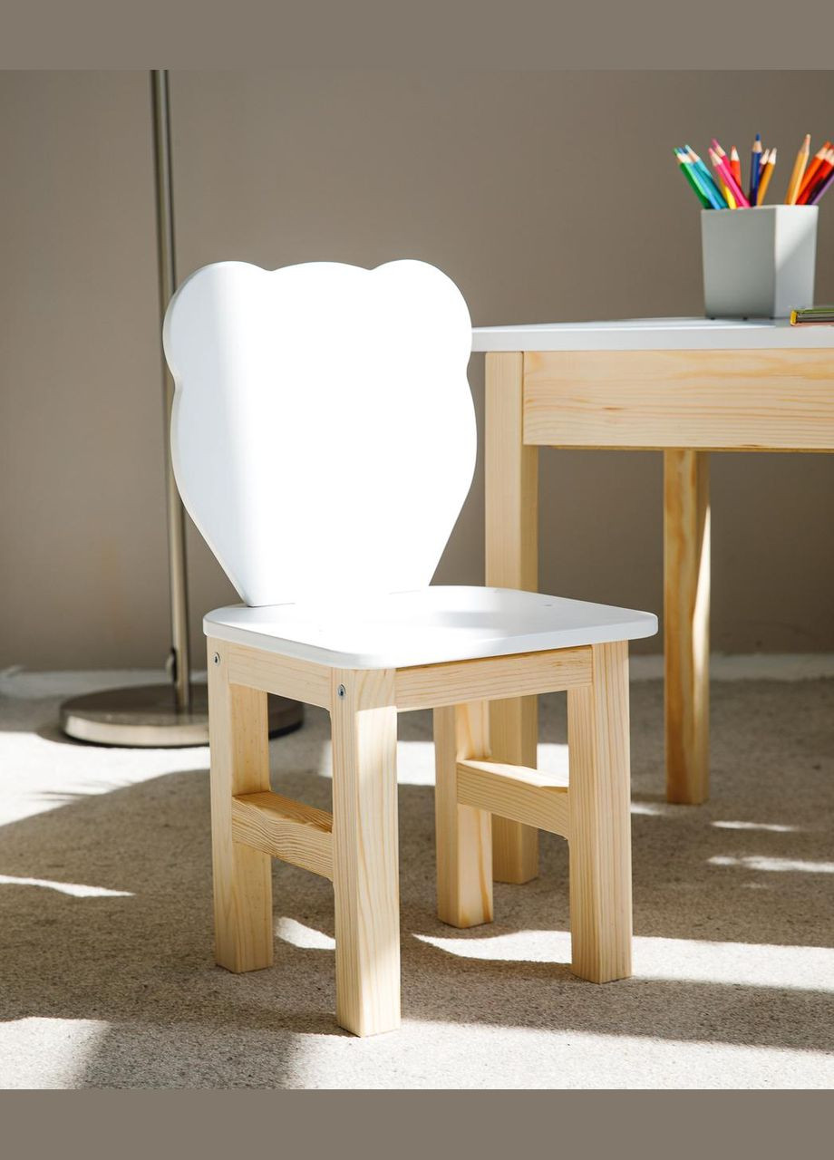 Дитячий прямокутний стіл і стільчик ведмедик. Столик для ігор, уроків, їжі. No Brand (323223358)