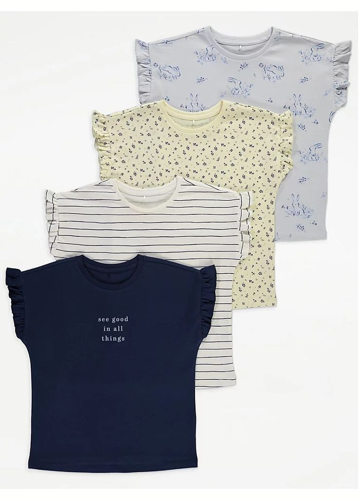 Блакитна літня футболки комплект 4 шт 4/5 років George