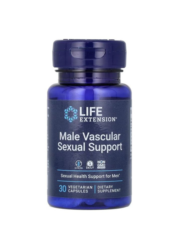 Екстракт тайського чорного імбиру Male Vascular Sexual Support, 30 вегакапсул для чоловіків Life Extension (334707393)