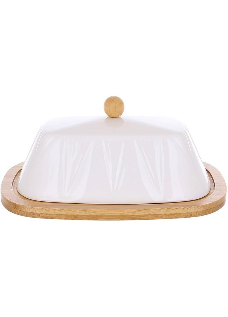 Масленка Ceram-Bamboo Grace фарфоровая с бамбуковым блюдцем 20.5х14.5см BonaDi (372174557)
