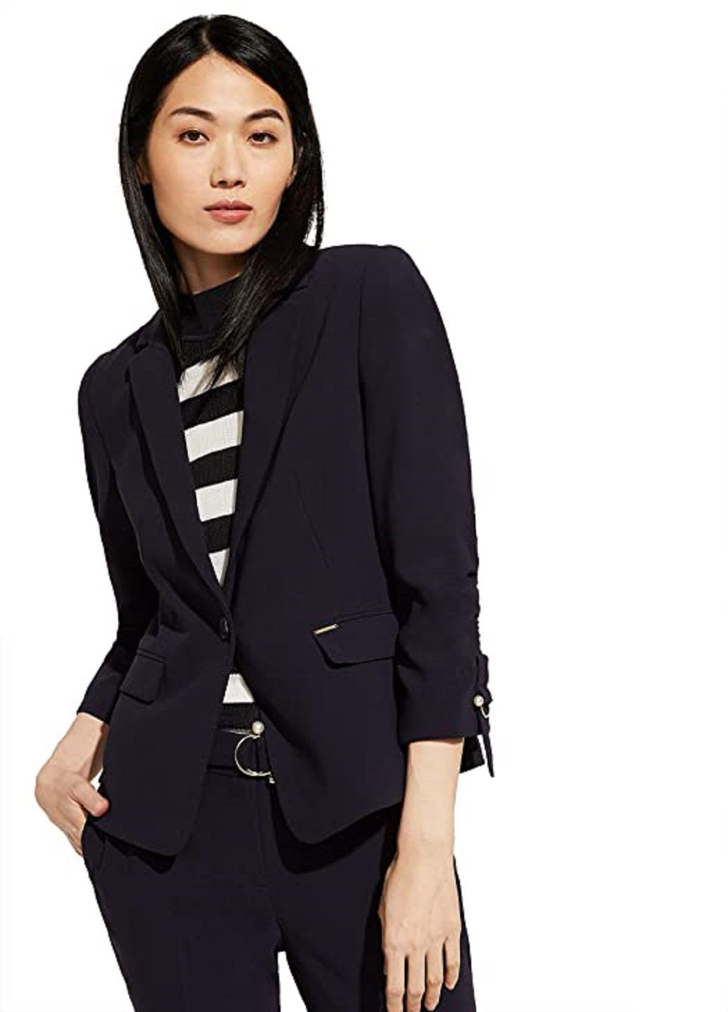 Темно-синий женский жакет Comma однотонный - всесезон