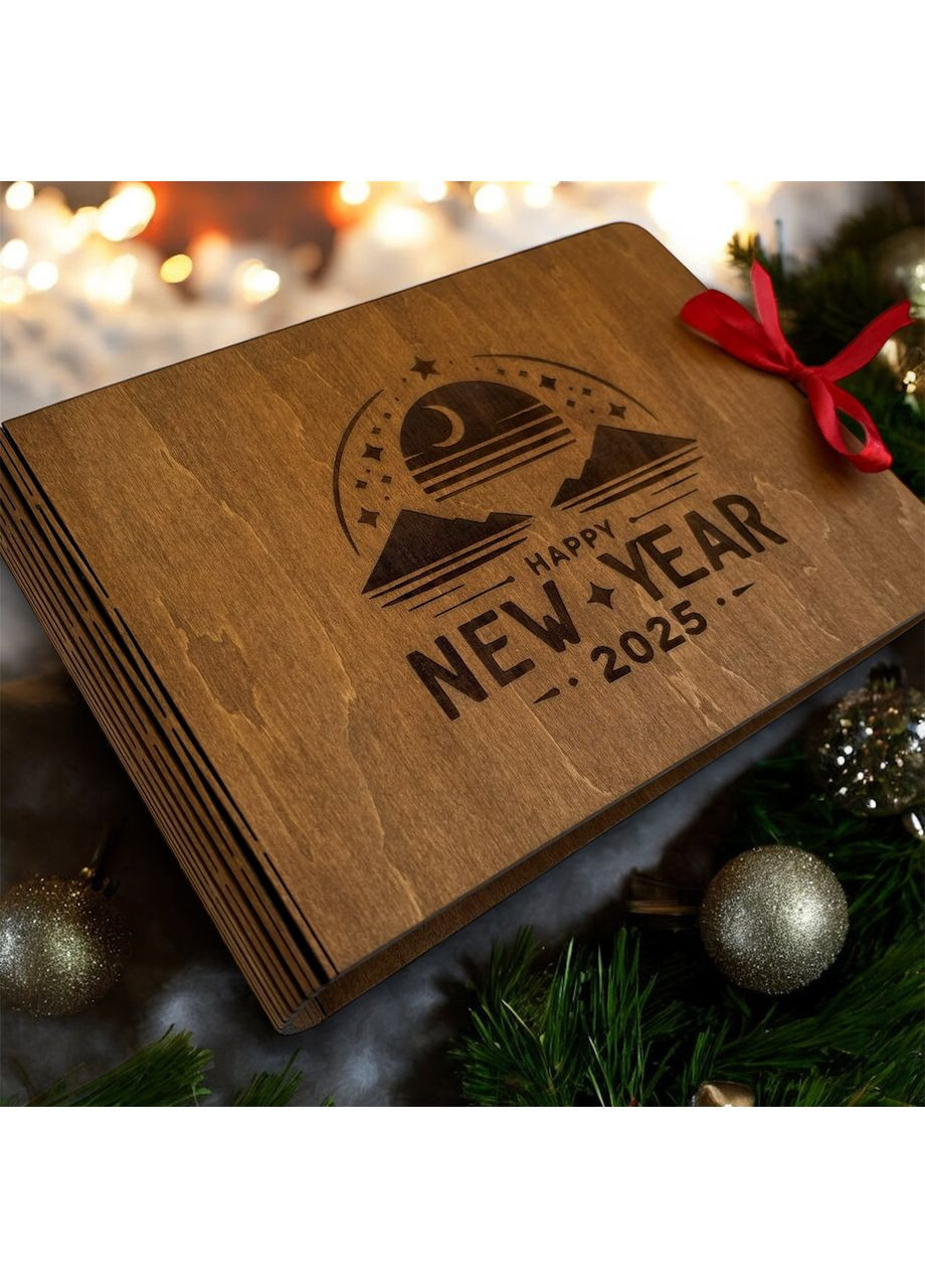 Деревянный фотоальбом на Новый год 2025 | семейный фотоальбом с картонными листами на подарок No Brand (370386866)