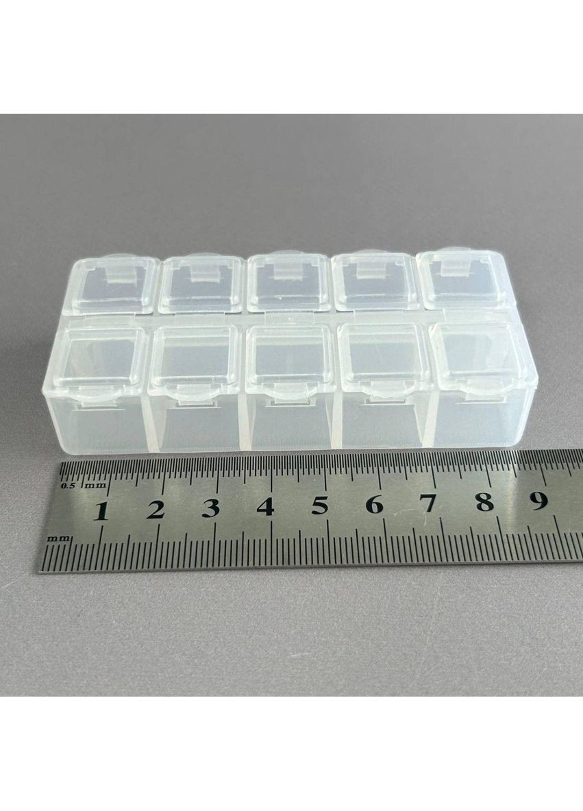 Органайзер мини 8,5х3,8 см на 10 ячеек для мелочей – прозрачный Plus-plus (354795589)