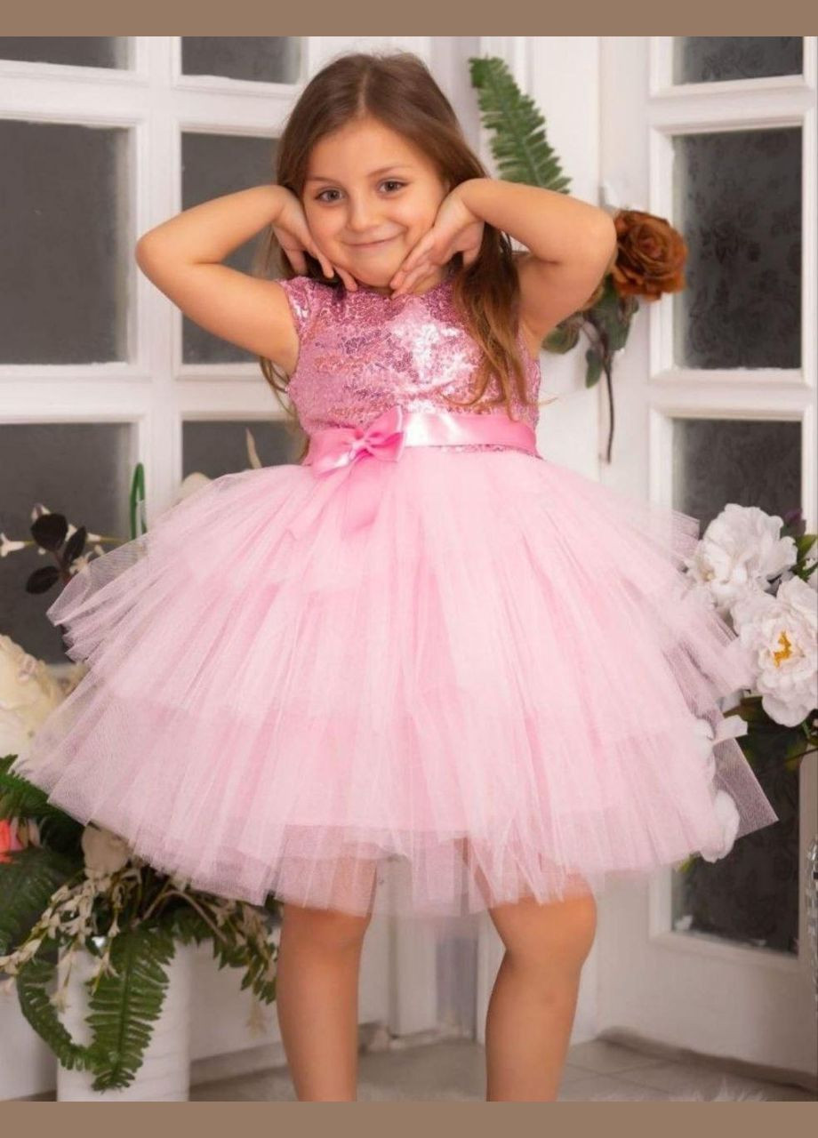 Розовое детское нарядное платье для девочки No Brand (351502981)