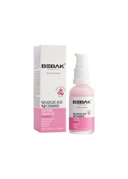 Заспокійливий крем-гель з азелаїновою кислотою для чутливої шкіри обличчя Pharma, 30 мл Bebak (280901931)