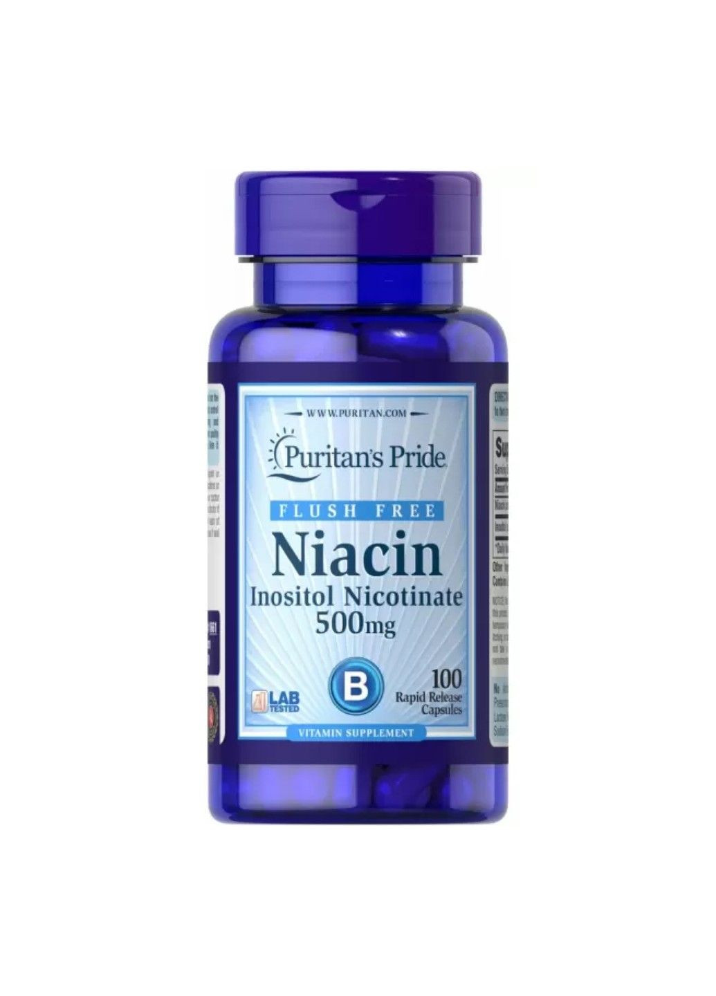 Ниацин (Витамин В3) Flush Free Niacin 500мг – 100 капсул Puritans Pride (285718695)