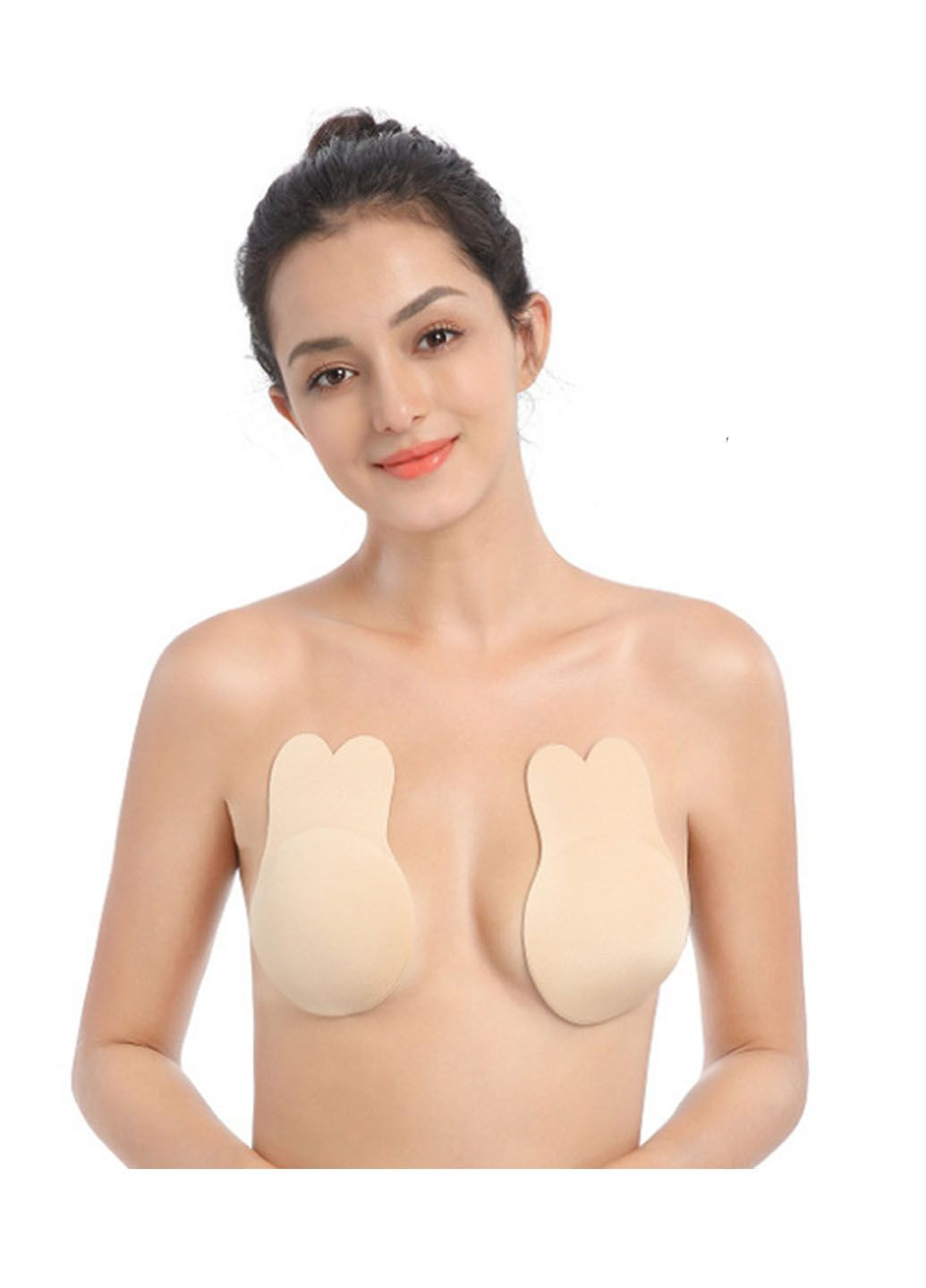 Бежевий багаторазові накладки-невидимки для підняття бюста бежеві розмір s No Brand без кісточок спандекс, силікон
