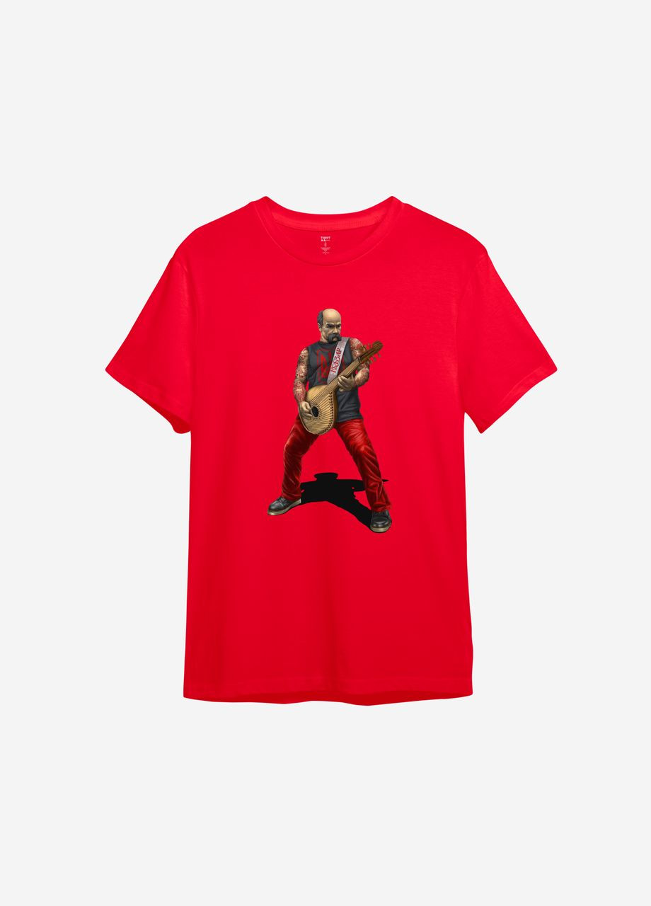 Красная футболка с принтом "кобзаrr" ТiШОТКА