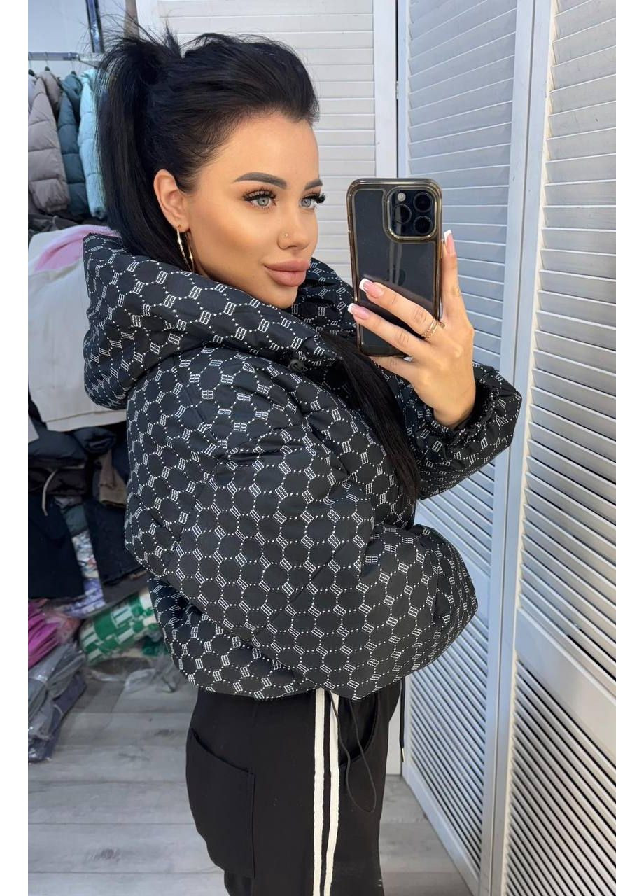 Черная зимняя женская куртка из плащевки на силиконе — замеры в описании куртка-пальто Vione