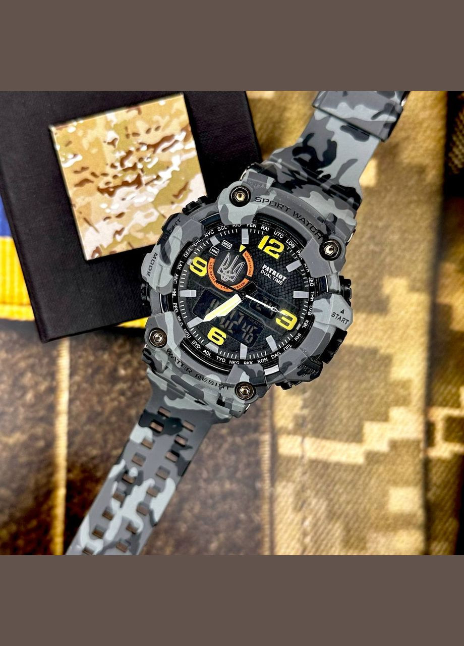 002CMGYUASI Тризуб срібло Сірий камуфляж + Коробка. Patriot (372946773)