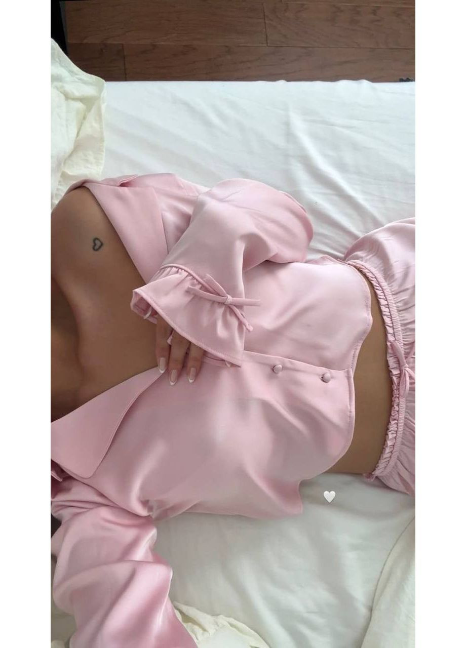 Рожева всесезон жіноча шовкова піжама сорочка + брюки Avanti