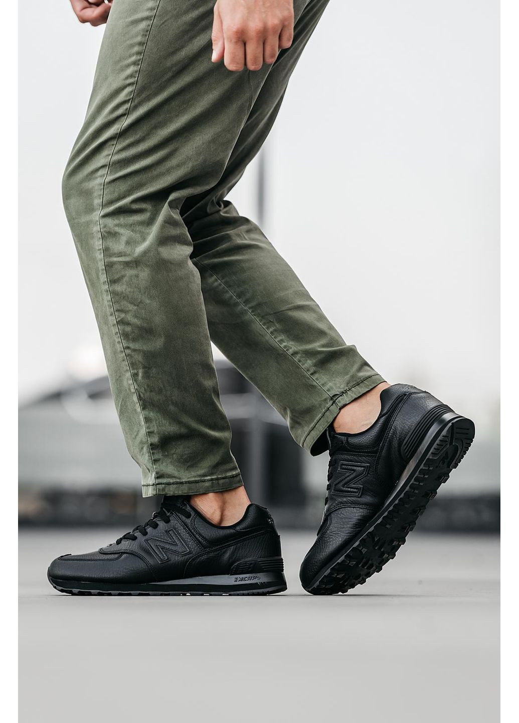 Черные демисезонные кроссовки мужские new balance 574 full black нью беланс 574 No Brand