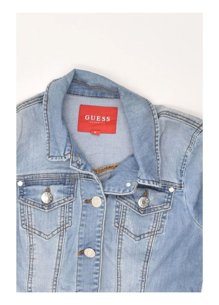 Голубая демисезонная джинсовая куртка Guess
