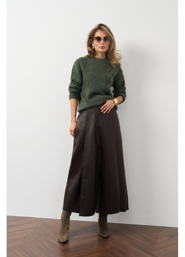 Коричневая юбка с карманами 3073 черный Triko Bakh