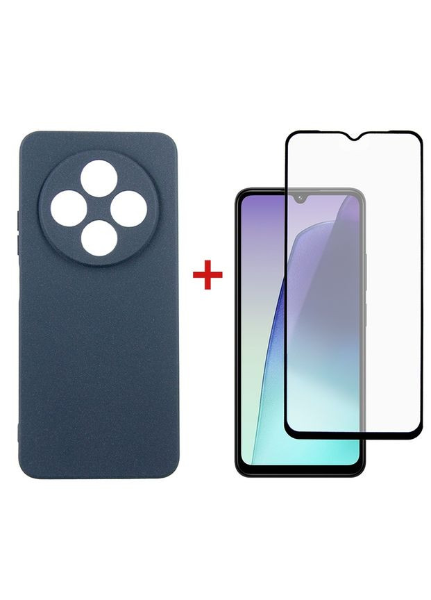 Чохол-накладка Carbon для Xiaomi Redmi 14C Blue (DG-KM-120) + захисне скло DENGOS (341489398)