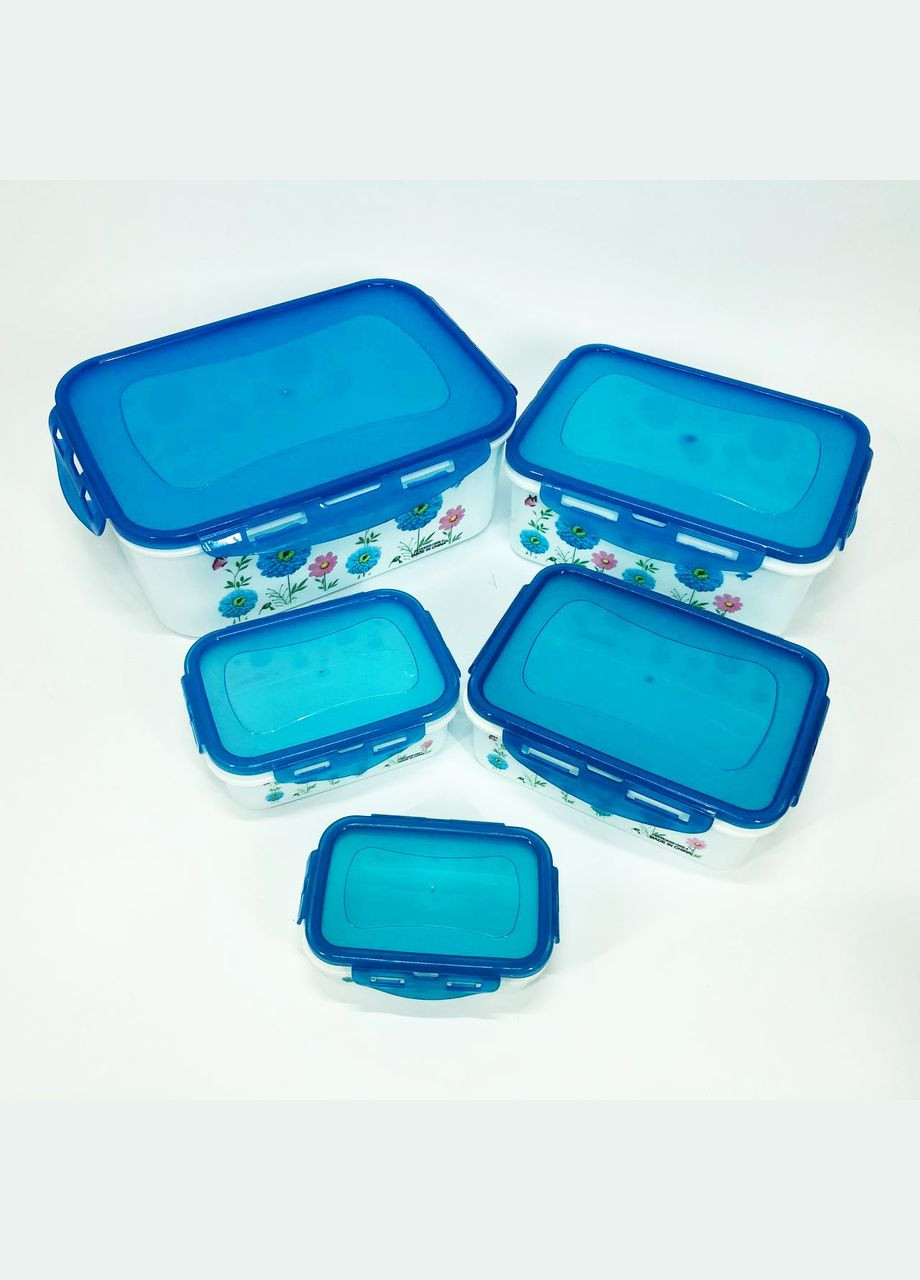 Набір контейнерів UN-1514 5шт. Колір: блакитний Unique (364664853)