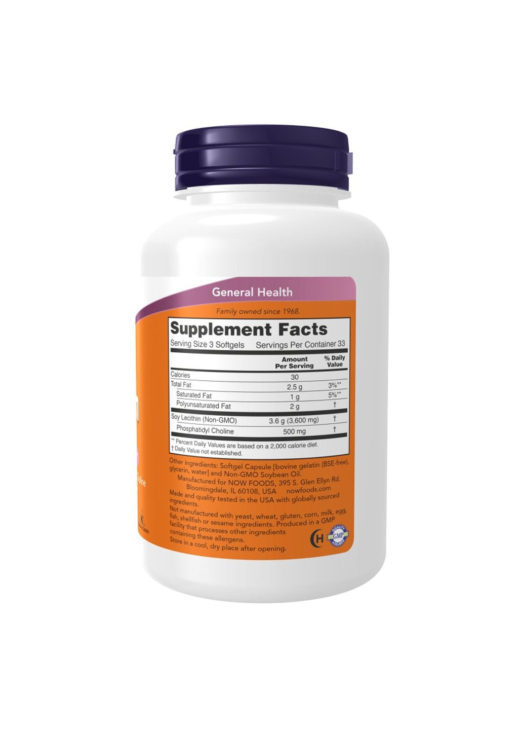 Добавка Lecithin 1200mg - 400 sgels Now Foods (366031582)