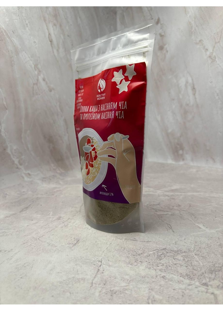 Лляна каша з насінням чіа та протеїном насіння чіа Healthy Women 300 г No Brand (363116779)