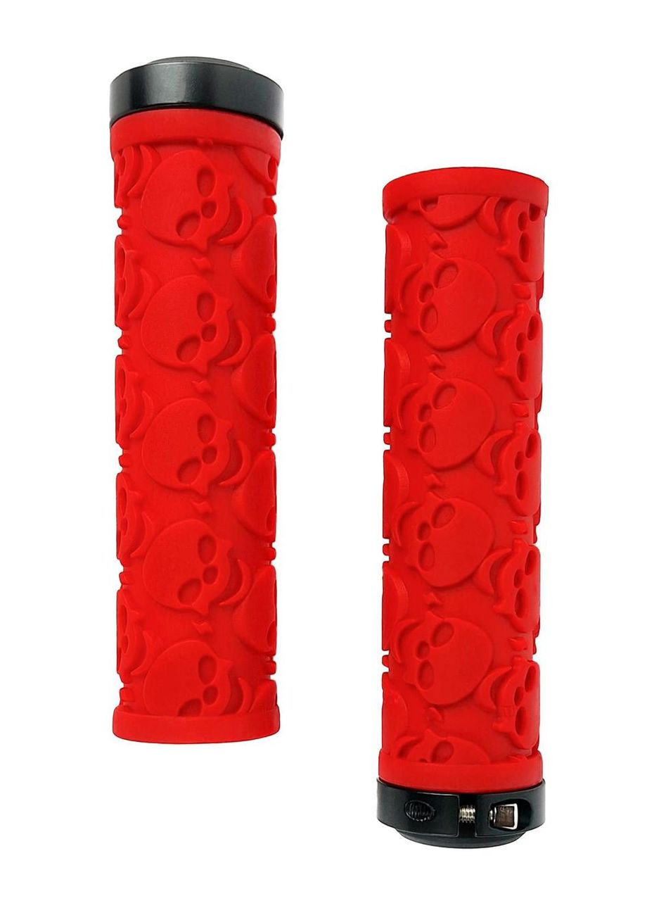 Грипсы резиновые 125 мм прямые с черепами с ал.замком (G0001021) No Brand (355802707)