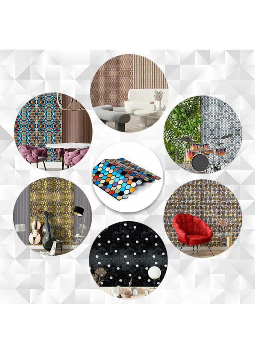 Самоклеюча алюмінієва плитка 300х300х3мм (3DPanda-1932) Sticker Wall (323155024)