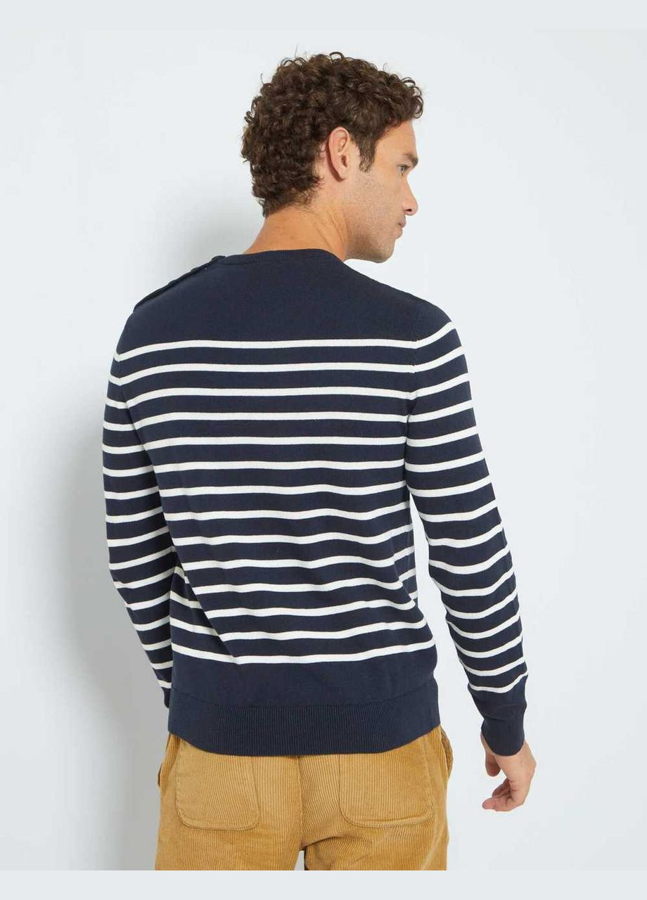 Синий джемпер демисезон,синий-белый в полоску, Kiabi