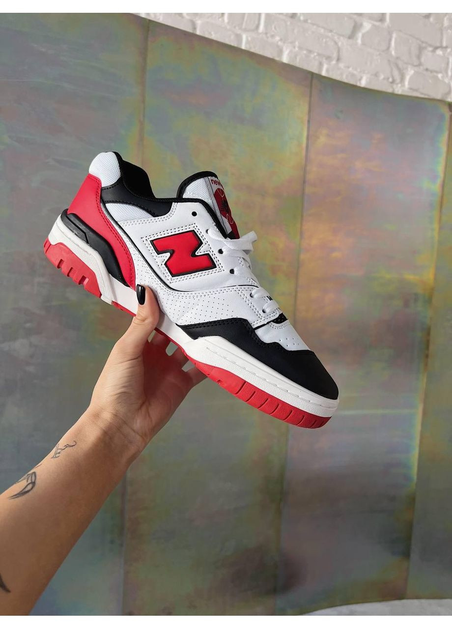 Чорні Осінні кросівки чоловічі new balance 550 white red black нью беланс 550 No Brand