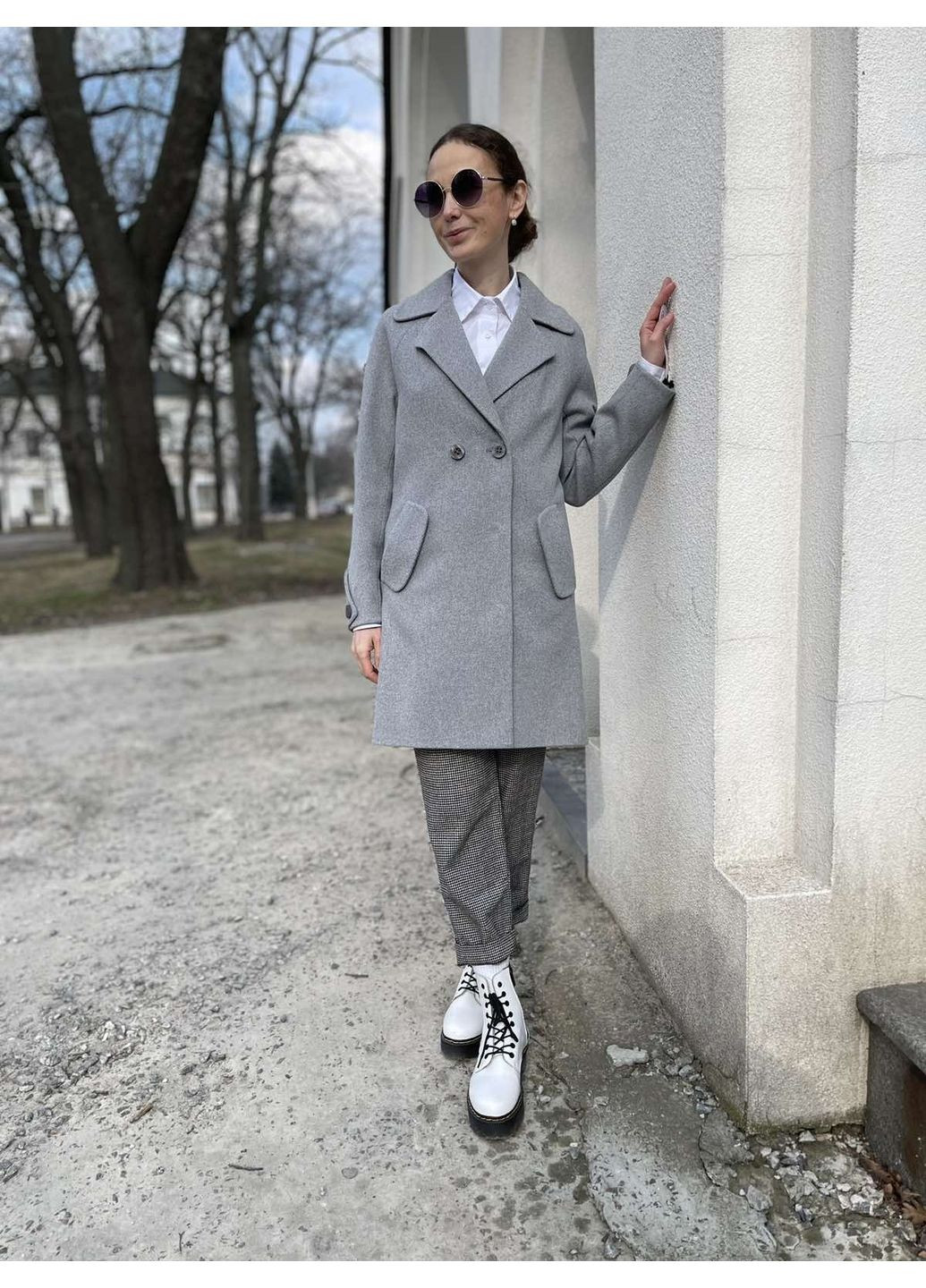 Сіре демісезонне Пальто жіноче демісезонне 578 світло-сірого кольору (ПМ-578-сер-СВ) Sifurs