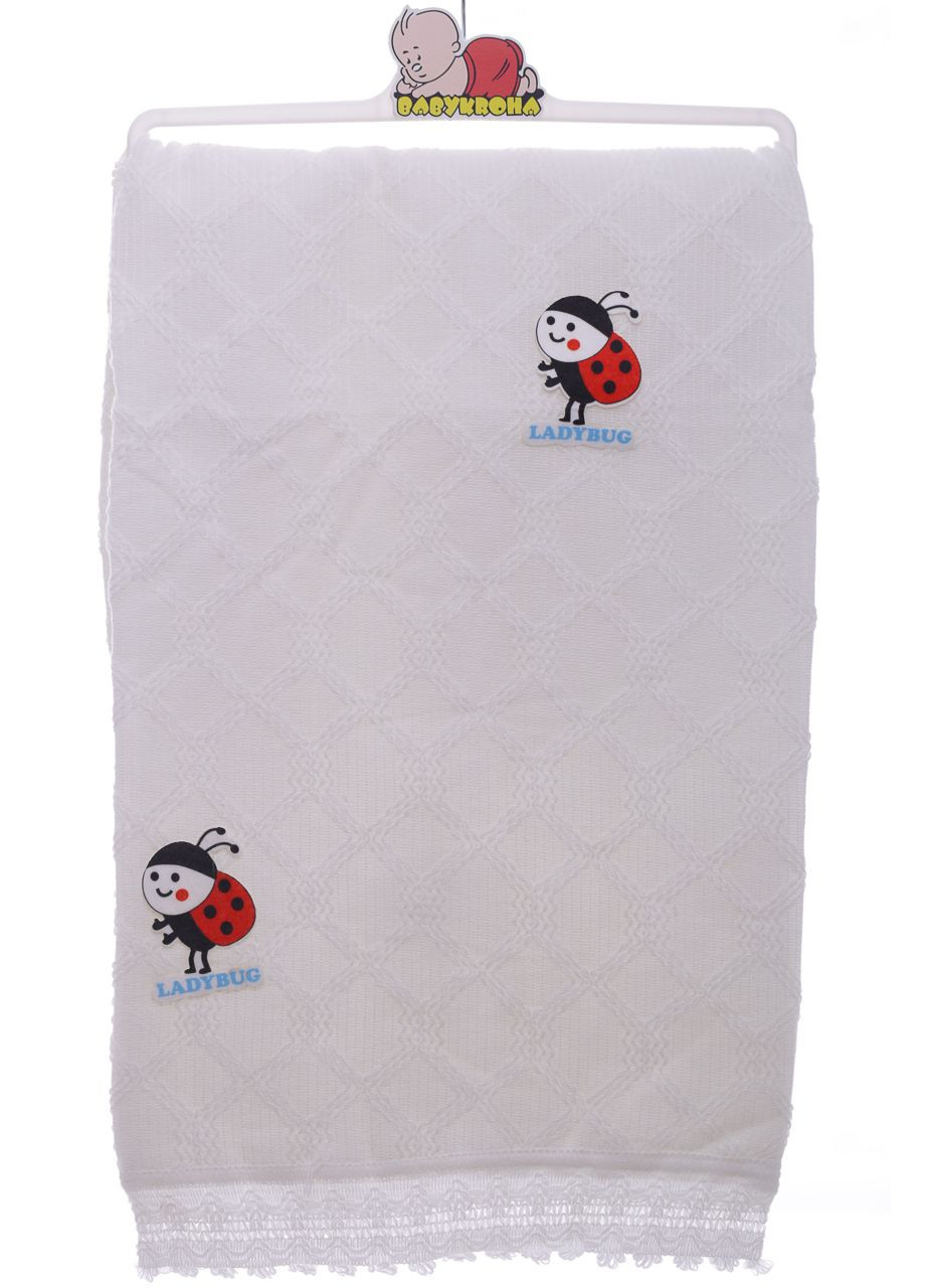 Плед детский вязка на травке ladybug 75*90 см белый (36722) Donino (296193489)