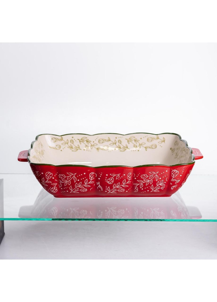 Форма для запікання Vintage 34×30×7 (см) квадратна форма для випікання в духовці з ручками Червона HM04-16 No Brand (369966597)
