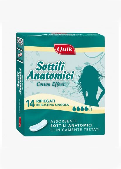 Гігієнічні прокладки Quik Sottili anatomici 14 шт Cardificio Italiano (278633967)