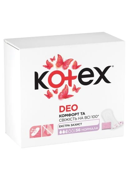 Ежедневные прокладки Normal Plus Deo 56 шт. (5029053548265) Kotex Normal Plus Deo 56 шт. (389553561)