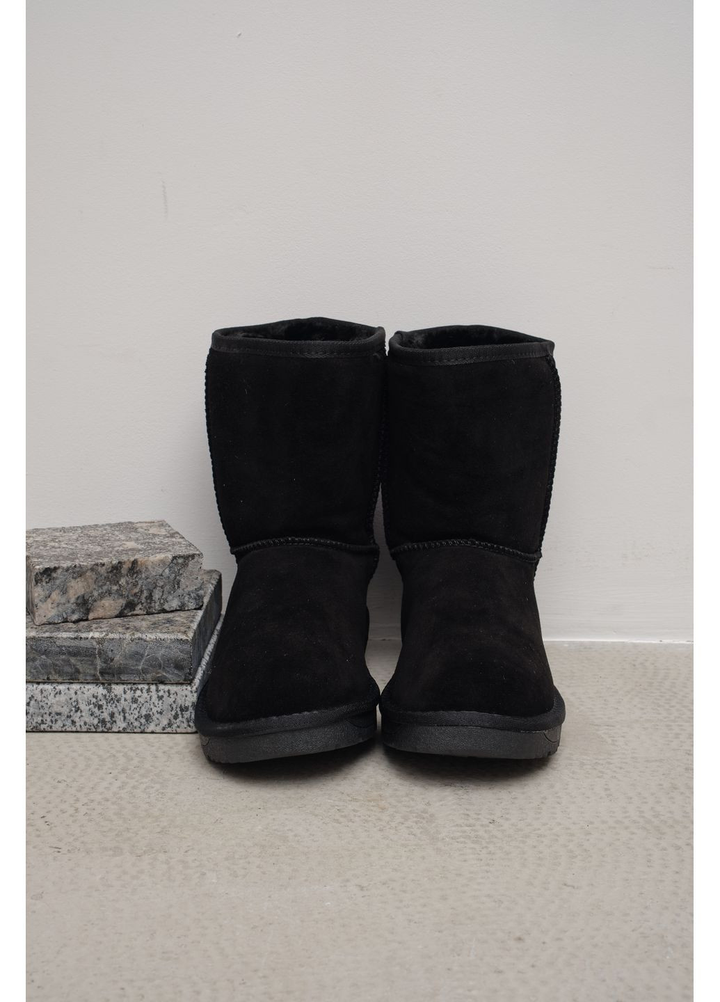 Женские высокие замшевые угги чёрного цвета, стильная зимняя обувь для города и ежедневного использования, тепло и комфорт Hengji (363984983)