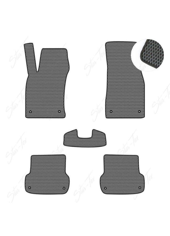 Комплект ковриков в салон на Audi A4 B6 (2000 - 2004) универсал EVA/Сота малая Серый + Черный Star-Tex (385153081)