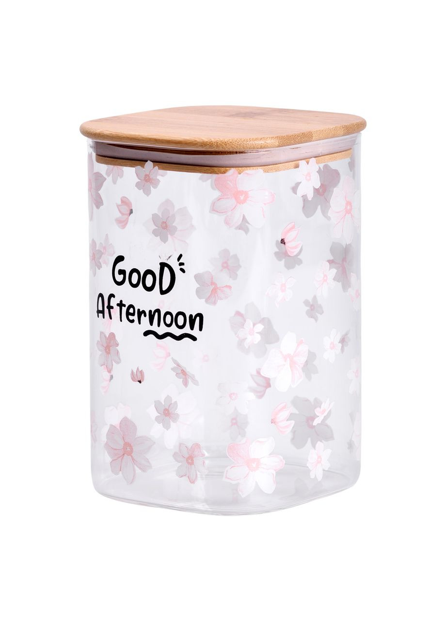 Банка для сыпучих продуктов с бамбуковой крышкой 1.2 л емкость для сыпучих стекло HP-34-23 Yiwu (365256757)