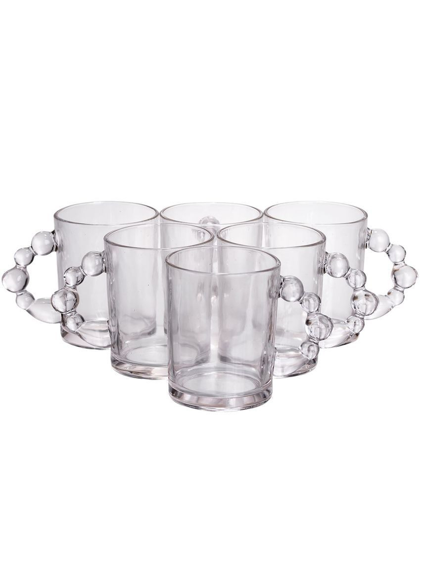 Набор кружек стеклянных 6 штук по 350 мл, прозрачный Yiwu HP-19-ZD-1 No Brand (368641553)