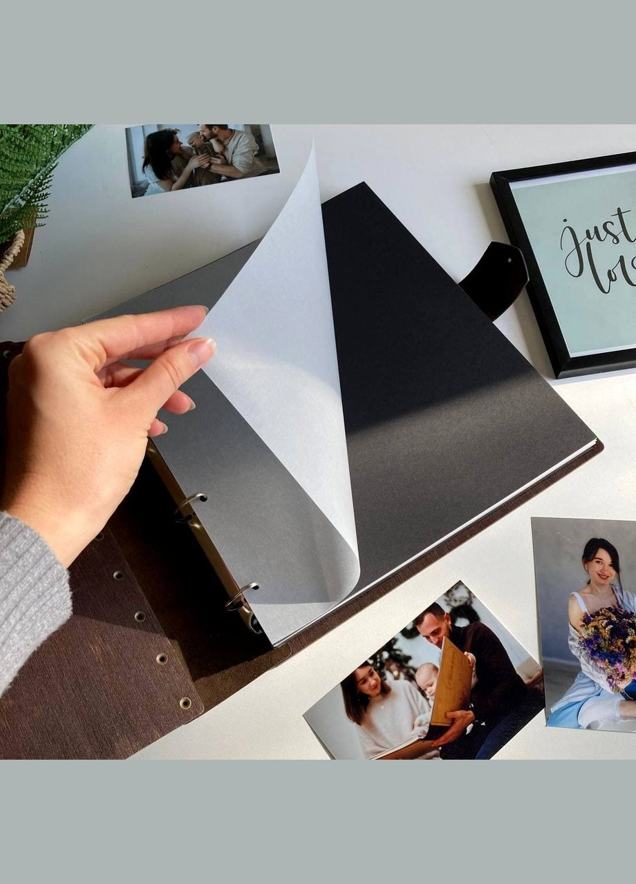 Дерев'яний фотоальбом "Щасливі Моменти" Розмір альбому 34х32.5 см, 100 сторінок- 500 фото FILWOOD. No Brand (340112048)