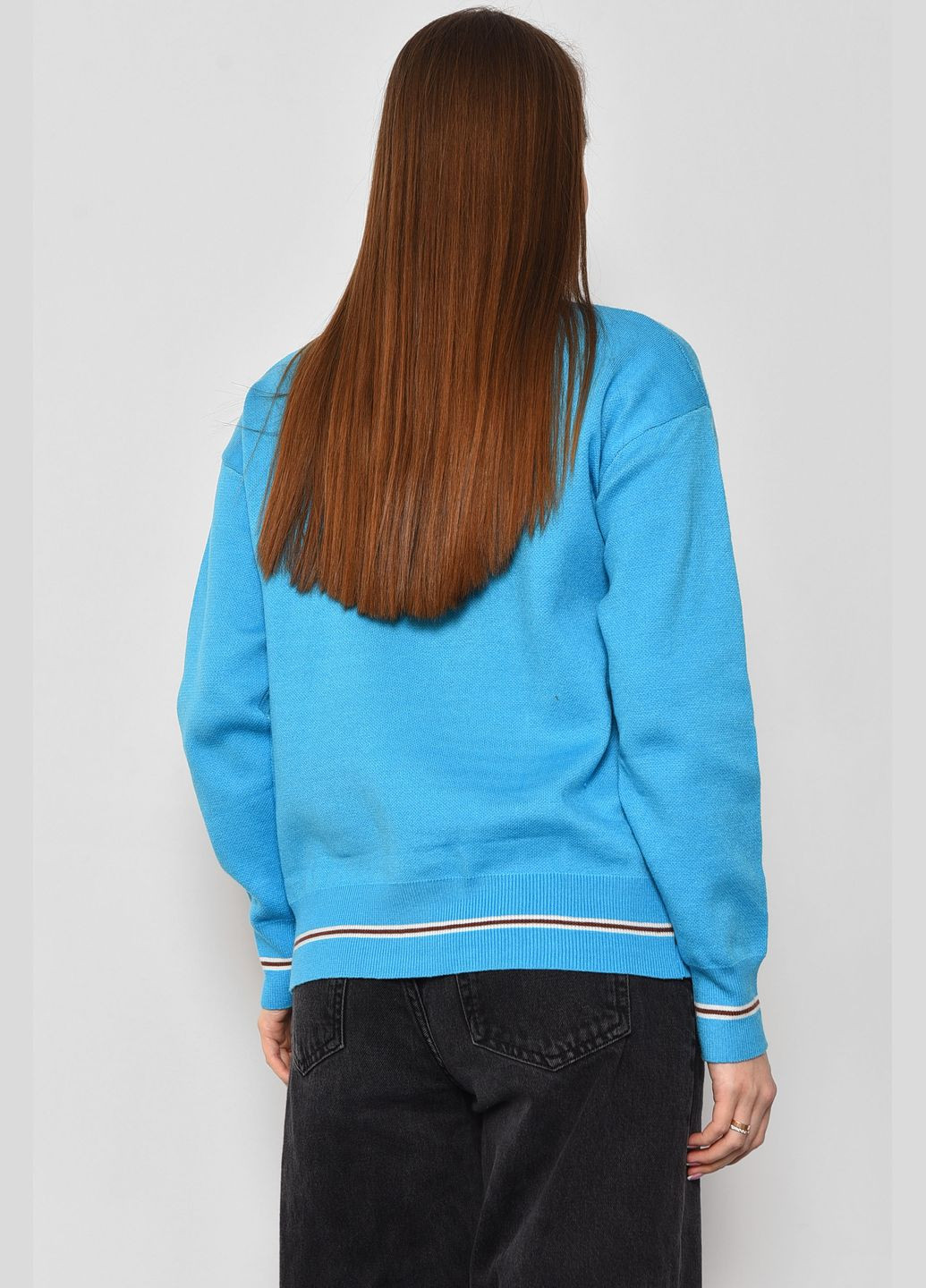 Голубой зимний свитер женский голубого цвета пуловер Let's Shop