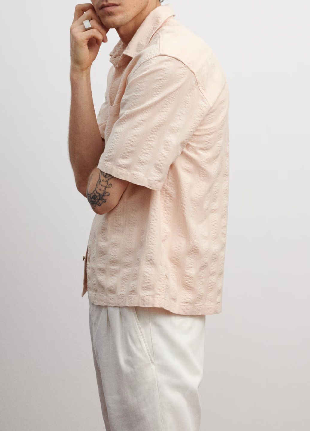 Персиковая кэжуал рубашка H&M