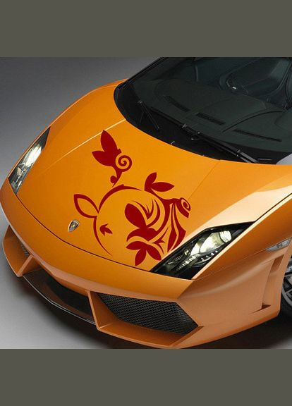 Наклейка на автомобиль «На ветру» с оракалом 110х112. Кавун наліпка (316142051)