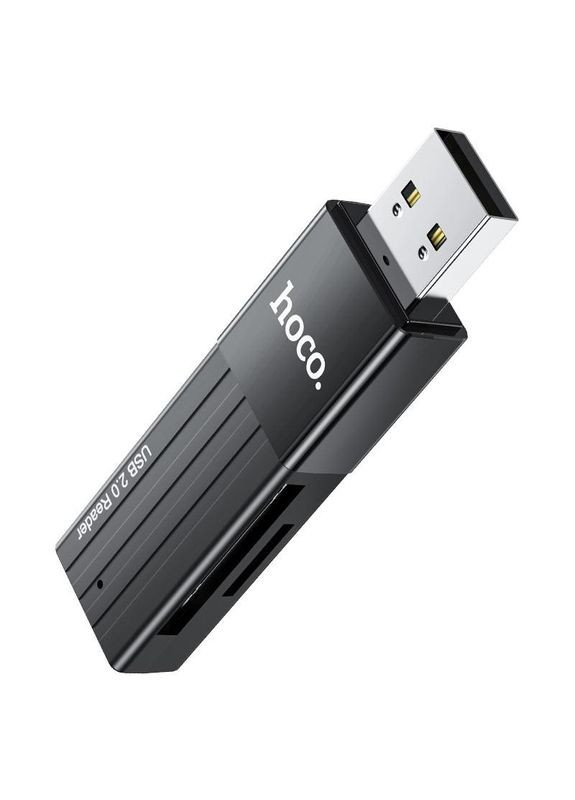 Кардрідер HB20 Mindful 2-in-1 card reader (USB 2.0) Чорний Hoco (368591211)