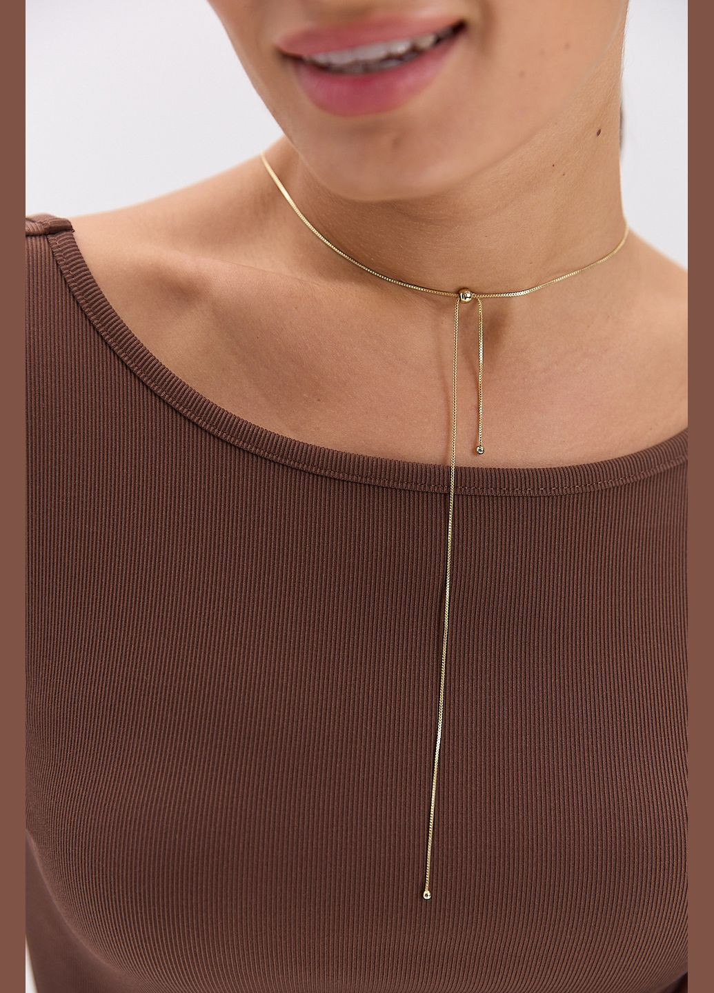 Женский лонгслив с открытой спиной в рубчик Arjen (317234959)