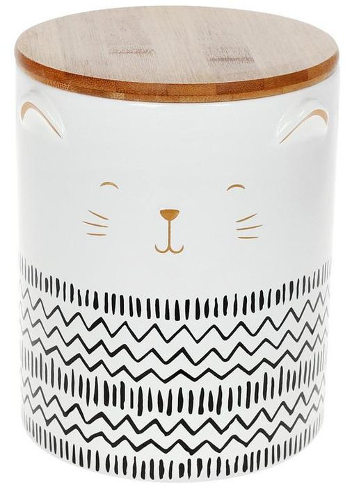 Банка "The Cat" для сипучих продуктів 1200мл, біла кераміка Bona (372173757)