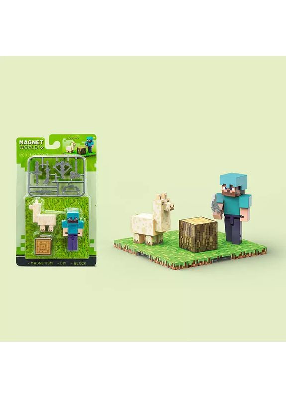 Магнітний блочний конструктор з фігурками Minecraft Magnet Block World в асортименті - No Brand T9947 (371926284)
