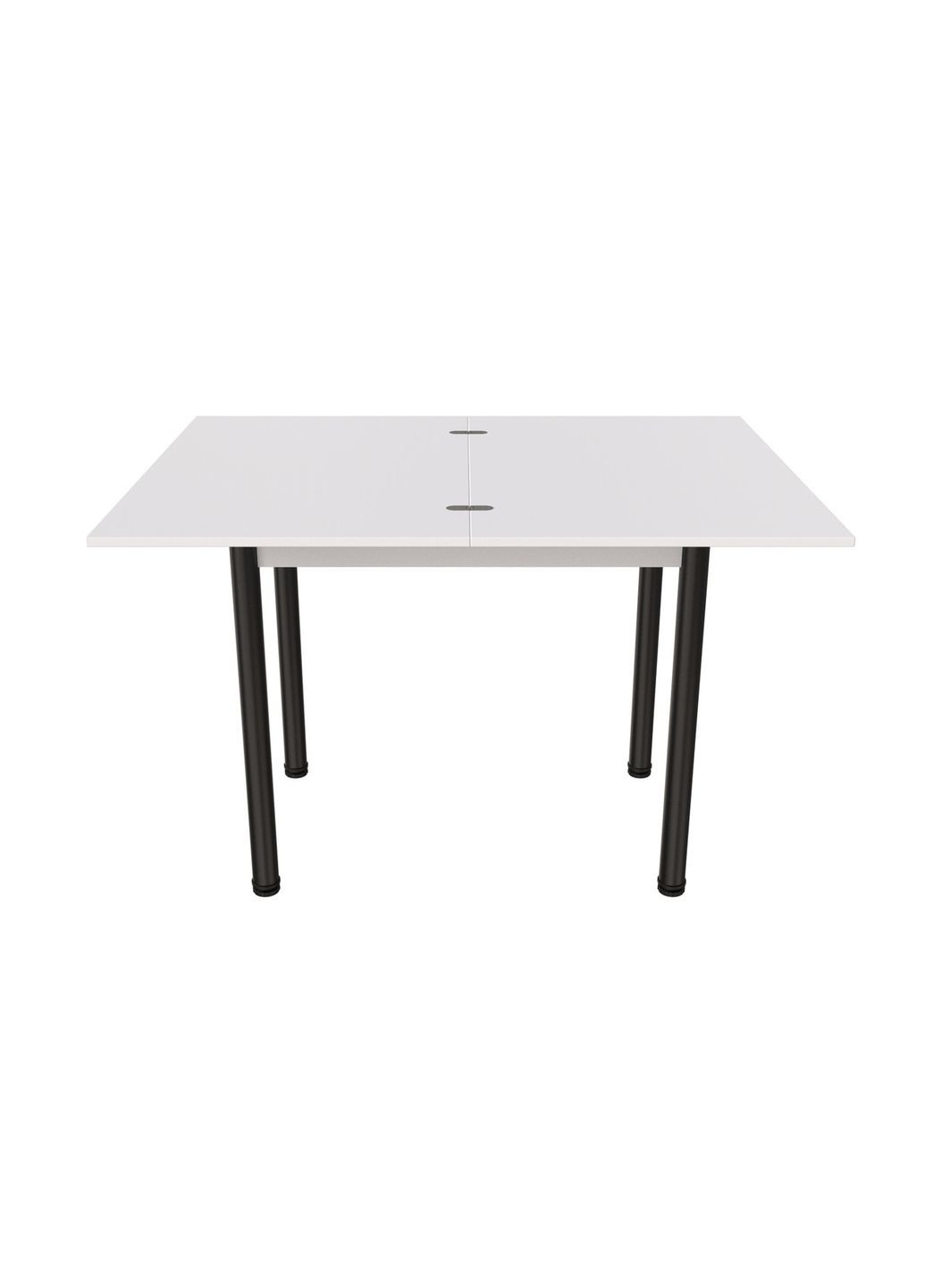 Обеденный стол-трансформер раскладной Берта 750x1400x900 Черный металл ДСП Белое 16 мм Ferrum-decor (361113587)