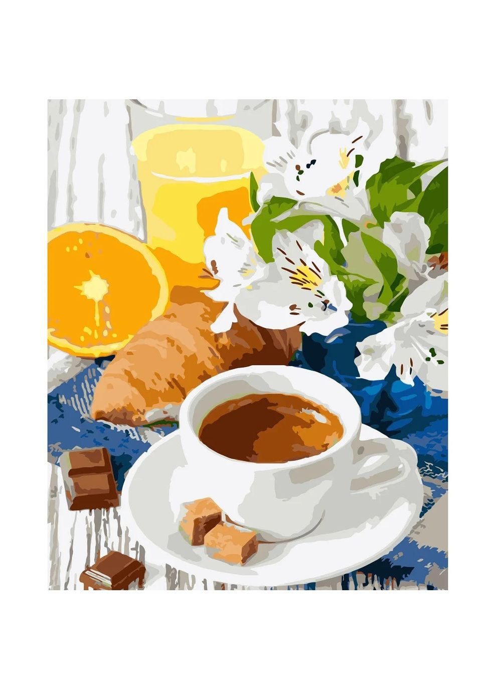 Набір для розпису за номерами VA-3242 «Чай, сік і круасан» (40х50) ( ) Strateg (328945814)