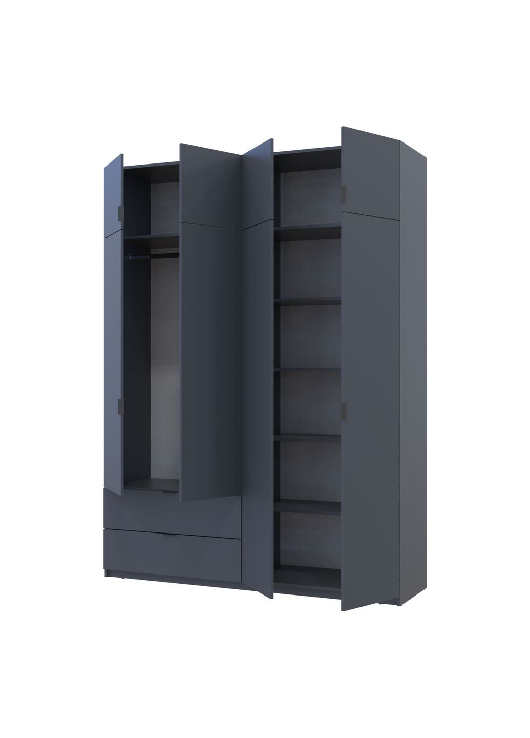 Шкаф распашный с антресолью Лукас 180х50х240 см Графит (DRS-011192) Doros (361998781)