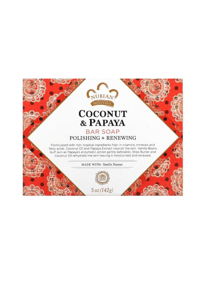 Мыло кокос и папая 142 г Nubian Heritage (356512108)
