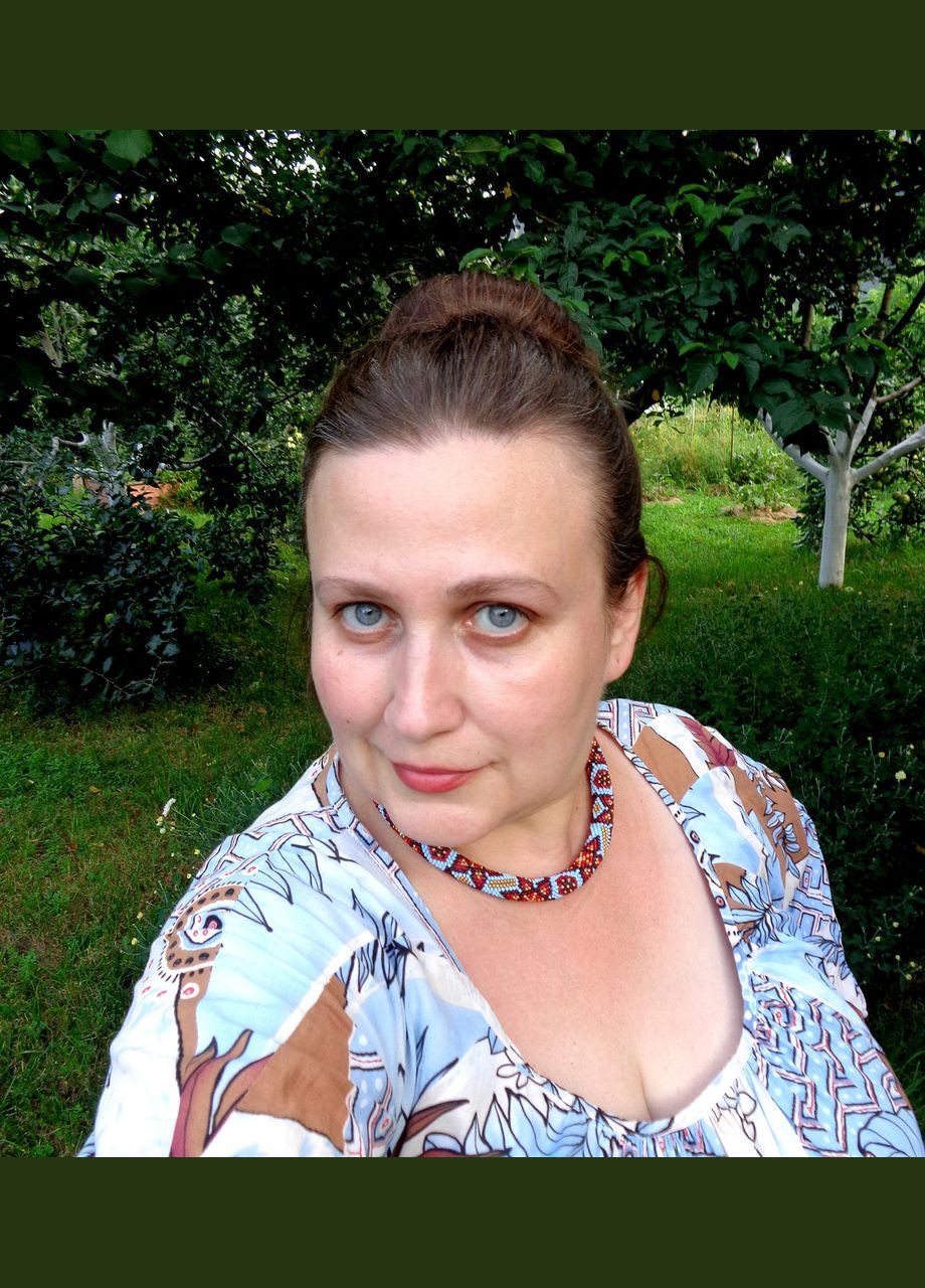 Джгут з бісеру ручної роботи блакитний "Бірюзова казка" No Brand (358224465)